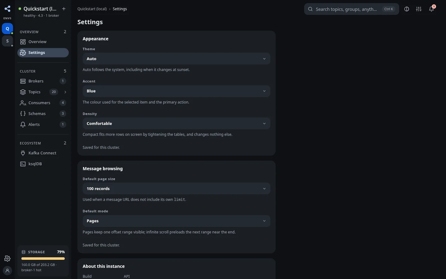 Appearance & settings