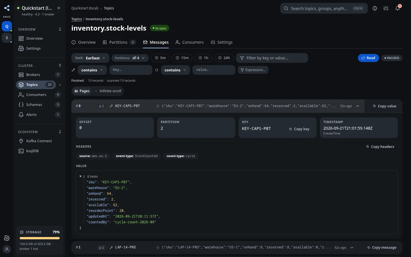 Copy key, value & headers