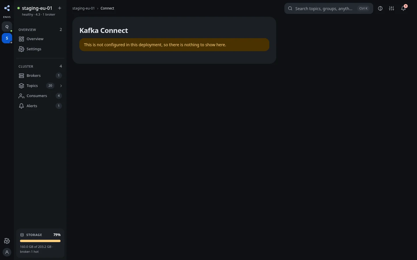 Connect not configured